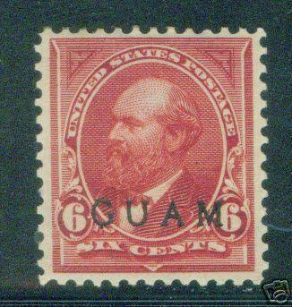 GUAM Scott 6 MH* 19th century OPT Garfield stamp