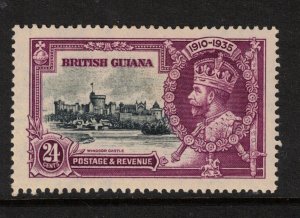 British Guiana SG #304i Very fine Mint Dash By Turret Variety Full OG Hinged