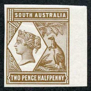 South Australia 1894 2 1/2d Colour Trial in Grey Brown no wmk Paper Fresh U/M