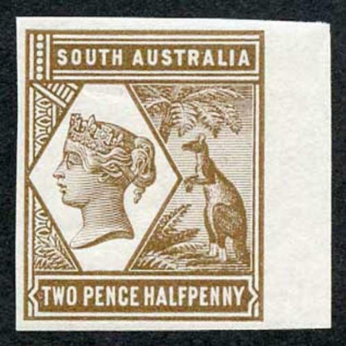 South Australia 1894 2 1/2d Colour Trial in Grey Brown no wmk Paper Fresh U/M