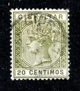 1895 Gibraltar  Sc #31 used cv.$100 ( 9293 BCXX5 )