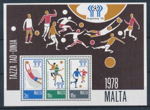 [112171] Malta 1978 World Cup football soccer Argentina Souvenir Sheet MNH