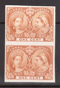 Canada #51P VF Proof Pair On Card