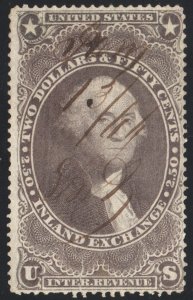R84c $2.50 Inland Exchange Revenue (1862) Used