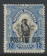 North Borneo SG D64 MVLH 12c Opt Postage Due  see details and scans 