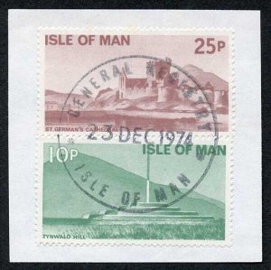 Isle of Man 25p and 5p QEII Pictorial Revenue CDS On Piece