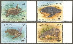 AITUTAKI Sc# 513 - 516 MNH FVF Set4 1995 Year of Sea Turtles