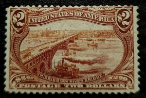 Scott stamp# 293 - 1898 $2.00 Trans-Mississippi Expo. MNH, DG. SCV $ 6,000.00