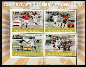 Togo 2010 Football Africa Cup of Nations #1 perf sheetlet...