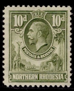 NORTHERN RHODESIA GV SG9, 10d olive-green, NH MINT. Cat £10.