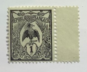 New Caledonia 1905 scott 88 used - 1c, Bird Kagu