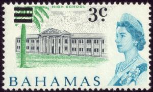 Bahamas 1966 3c on 2d Slate, Green and Turquoise-Blue SG 275 MNH