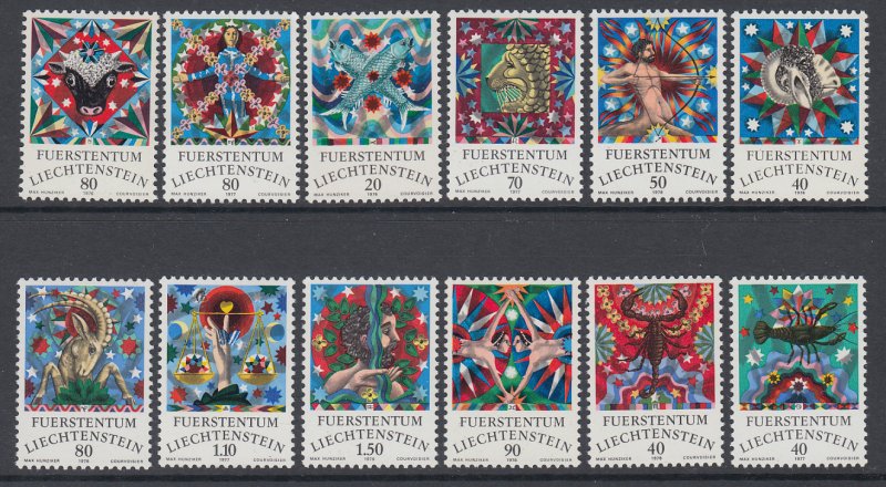 Liechtenstein 598-609 MNH VF