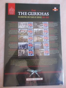 2015 The Gurkas 200 Years of Service Limited Edition Smiler Sheet CS 029 U/M