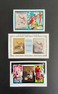 1996 Burkina Faso Gold & Silver Deluxes Blocks+Sheetlet Olympic Games Atlanta Stamps-