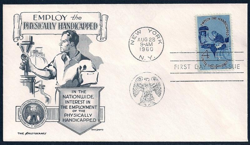 UNITED STATES FDC 4¢ Employ the Handicapped 1960 Aristocrats