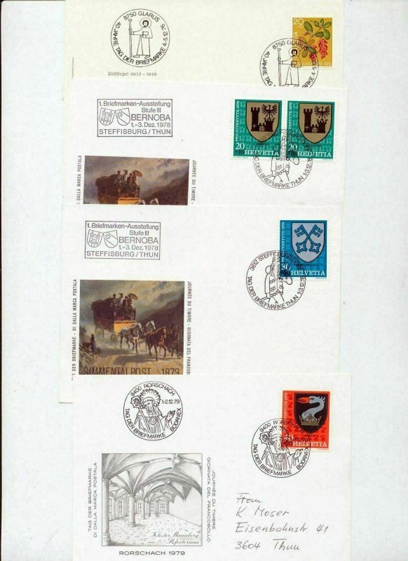 SWITZERLAND 1960s/90s FDC Covers Cards Incl.Charity Europa x 26(Tro176