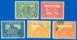 US SCOTT #397-400A, Panama-Pacific Lot/5, Used-F/VF, Sound! SCV $55.50 (SK)