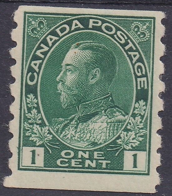 CANADA 1912 KGV COIL 1C IMPERF X PERF 8