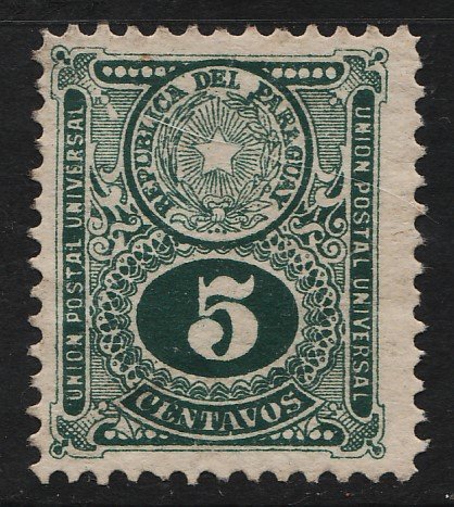 Paraguay 1910/1921 Arms & Numeral 5c (1/10) USED