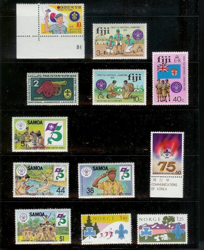 WORLDWIDE Huge Scouting Collection 400 Stamps Sets/Singles ALL Mint Never Hinged