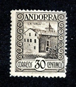 1929 Spanish Andorra Sc # 19 mvlh* cv. $115 ( 2501 WX )