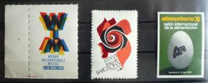 3 POSTER STAMPS - FAIR - MESSE! usa us wien vienna austria barcelona spain  J8