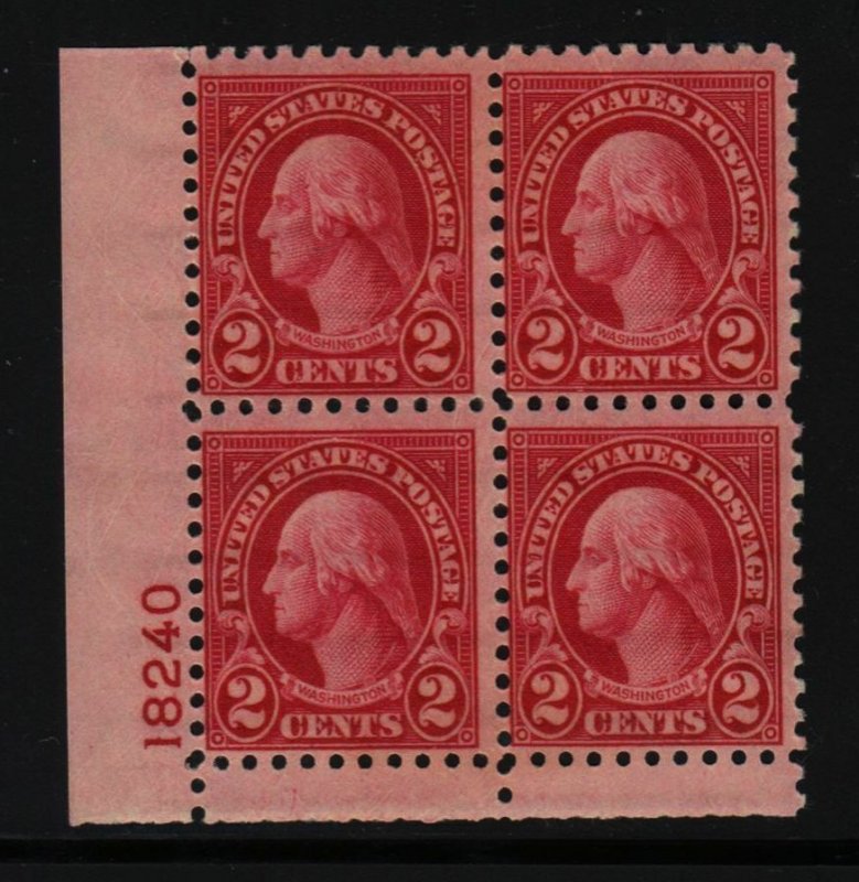 1924 Sc 583 MNH original gum plate block 18240LL CV $110