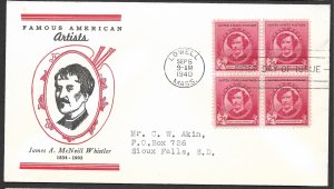 Doyle's_Stamps: Complete Akins Famous Americans Linnprint Cache FDC Set