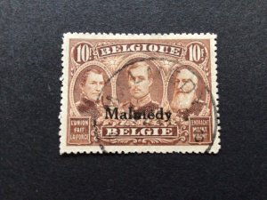 German occupation issues Belgium 1920 10 franc Malmedy used stamp 58393