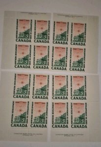 Canada 1961 #391 Northern Development  MS Of Plate Blocks MNH