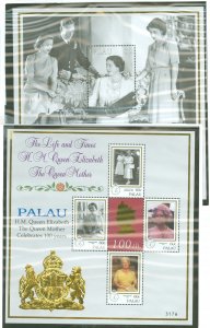 Palau #522-523 Mint (NH) Single (Complete Set) (Flowers) (King) (Queen)