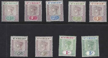 St Vincent 1898 SC 62-70 Mint Set