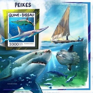 Guinea-Bissau - 2017 Fish on Stamps - Stamp Souvenir Sheet - GB17904b