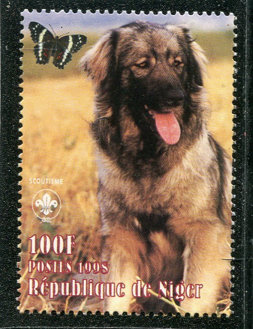 Niger 1998 DOG BUTTERFLIES Scout Emblem 1 value Perforated Mint (NH)