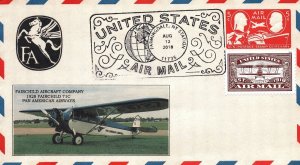 US NOVELTY COVER BY MIKE BROCK 1928 FAIRCHILD 71C PICTORIAL AIR MAIL POSTMARK