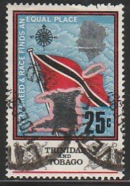 TRINIDAD & TOBAGO 153, MAP OF THE ISLANDS AND FLAG. USED. F-VF. (363)