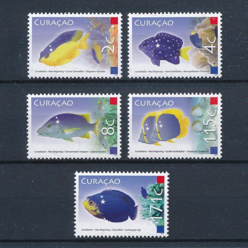 [CU013A] Curacao 2011 Marine life fish Local issued values RARE MNH