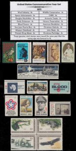 1971 Complete Mint Set of Vintage Commemorative Stamps