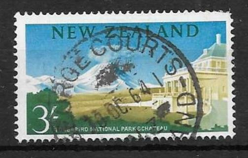 NEW ZEALAND SG799 1964 3/- BISTRE BLUE GREEN USED