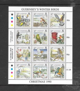 BIRDS - GUERNSEY #445 M/S MNH