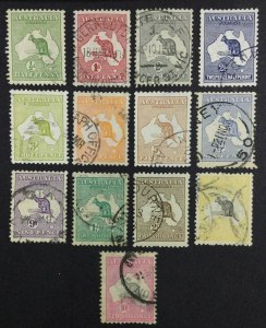 MOMEN: AUSTRALIA SG #1-14 1913 KANGAROOS USED £1,180 LOT #62202