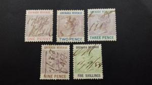 Grenada 1884 Queen Victoria - Revenue Stamps Used