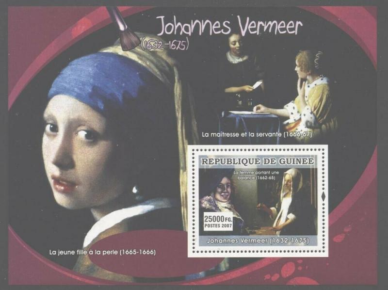 Guinea Republic 2007 Vermeer, Rembrandt & van Gogh set & S/S NH