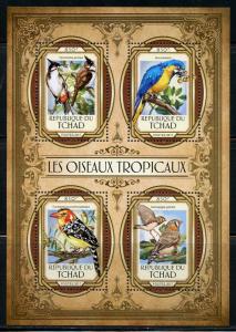 CHAD 2017  TROPICAL BIRDS  SHEET  MINT NEVER HINGED