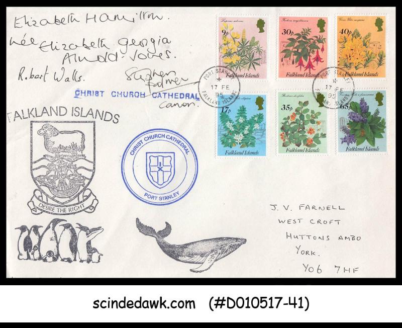 FALKLAND ISLANDS - 1995 CHRIST CHURCH CATHEDRAL SPECIAL COVER WITH CANCELLATION