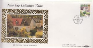 Guernsey 1989 Views 18p Benham Silk FDC