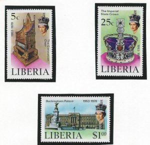 Liberia QEII 25th Coronation ann.  mnh sc 813-815