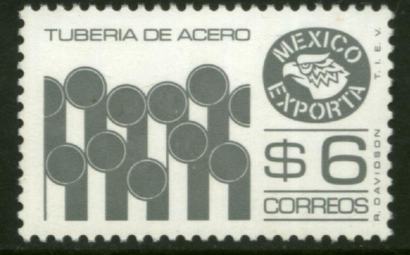 MEXICO Exporta 1121C $6P Pipes Perf 11 1/2 Fluor Paper 7 MINT, NH. VF.