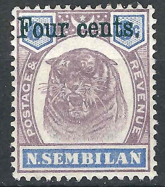 Malaya Negri Sembilan 16 SG 20 MH VF 1890 USD $1400.00